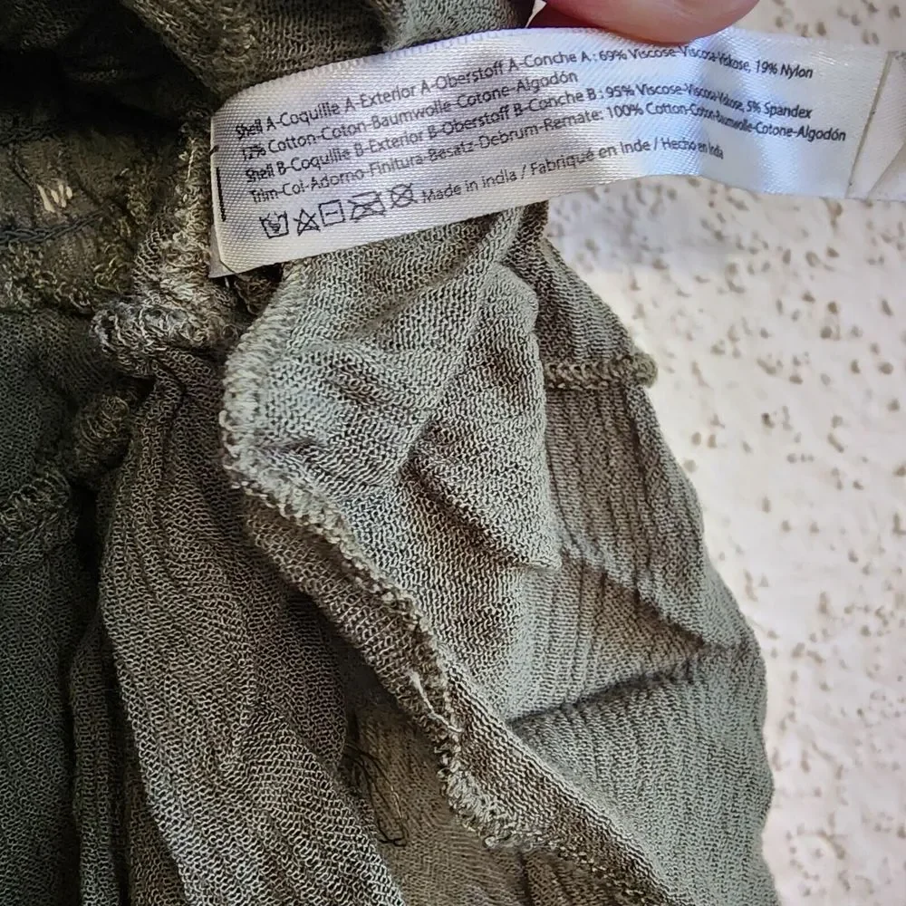 Free‎ People Adela Cami Olive Green Tank Top Size M  Lace NWT  Party Cami - Picture 7 of 12